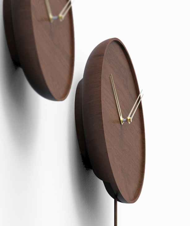 Reloj de pared en madera de nogal Jazz&Swing Nomon