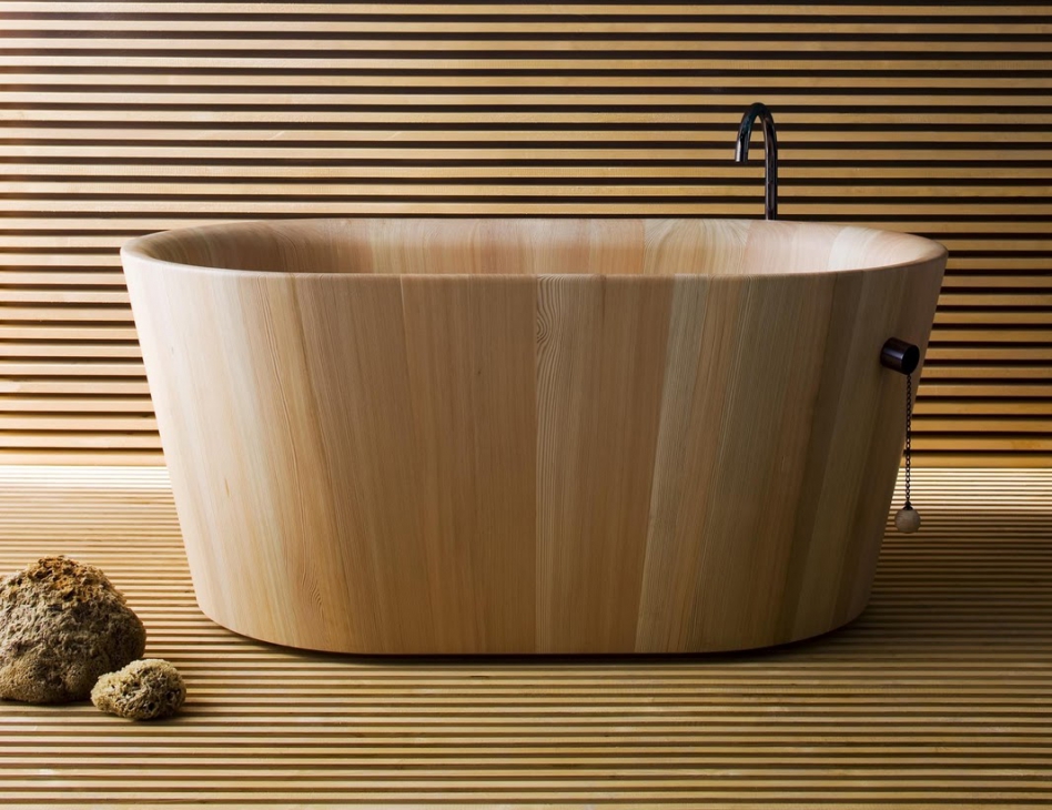 Bañera exenta de madera Rapsel modelo Ofuro